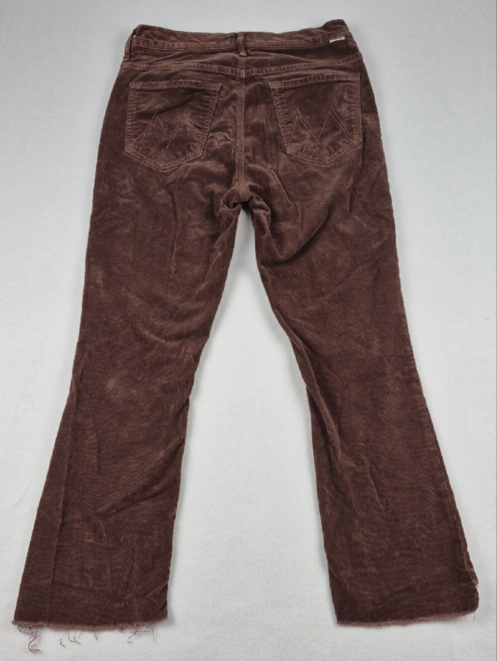 MOTHER The Insider Crop Step Fray Corduroy Pants 28 Umber Brown Stretch 1157-618 - Picture 11 of 12